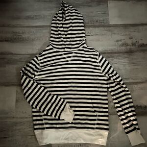 Crewcuts Black and White Striped Hoodie